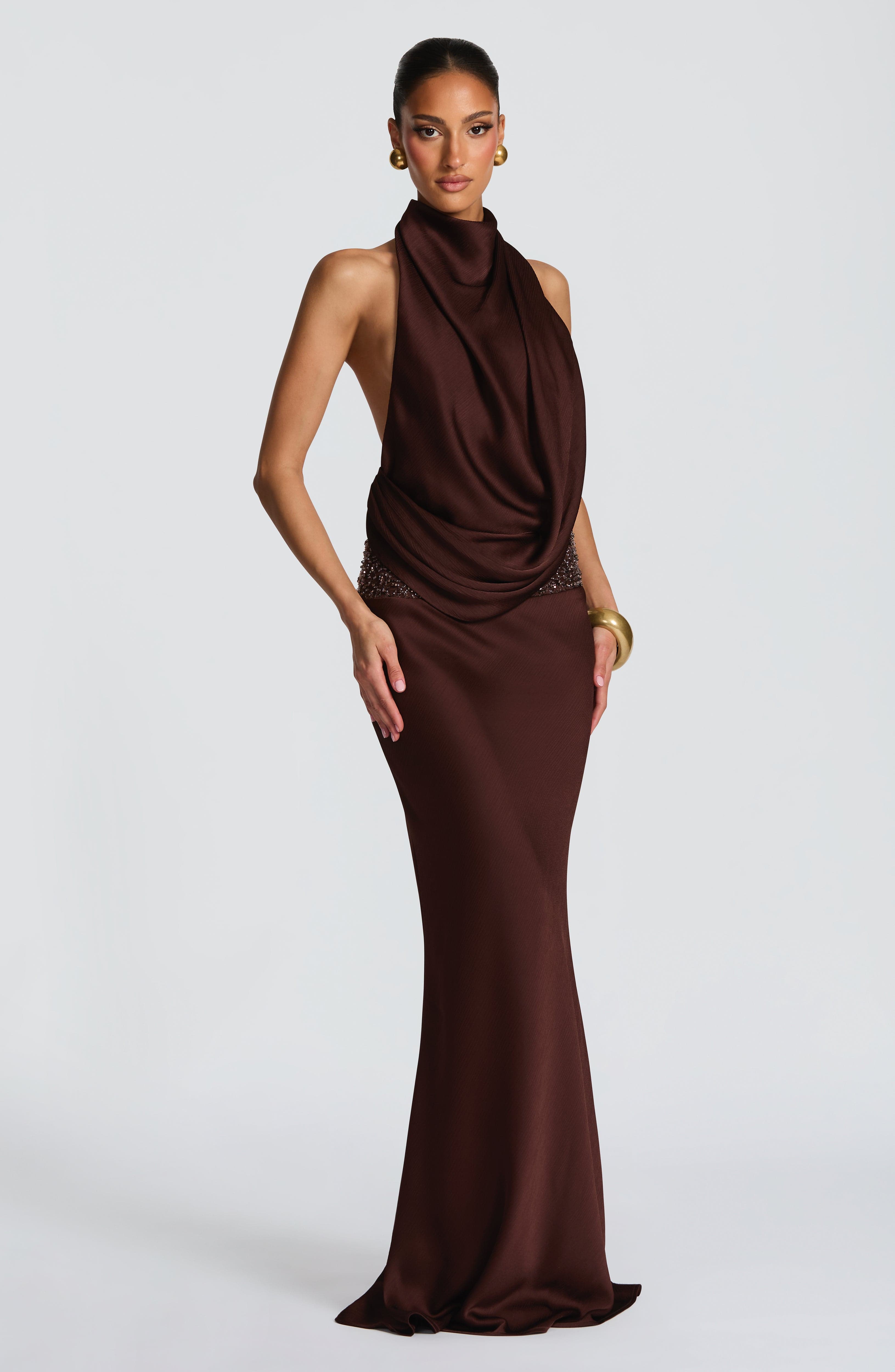 Vienne | Celine Satin Maxi Dress