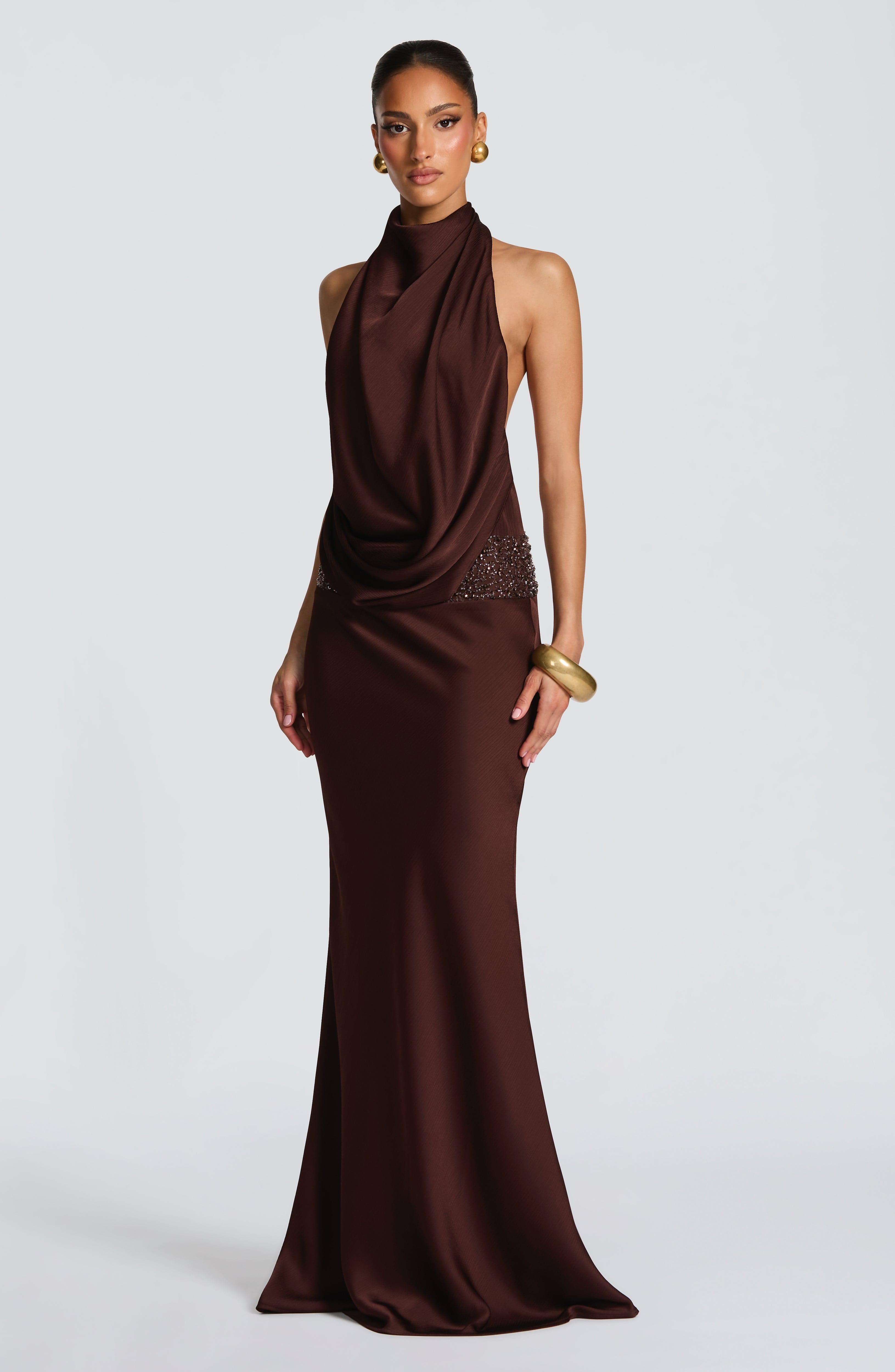 Vienne | Celine Satin Maxi Dress