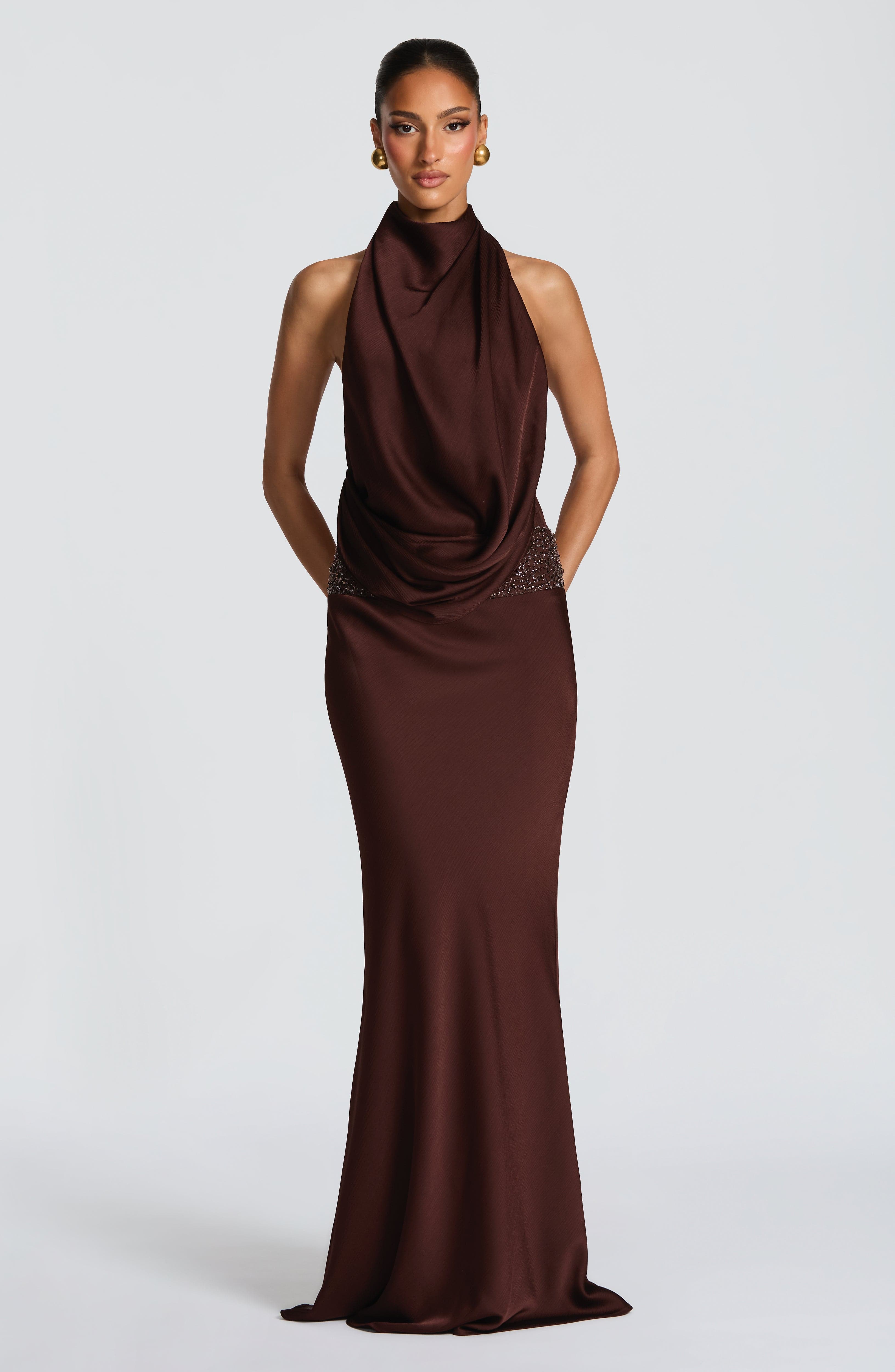 Vienne | Celine Satin Maxi Dress