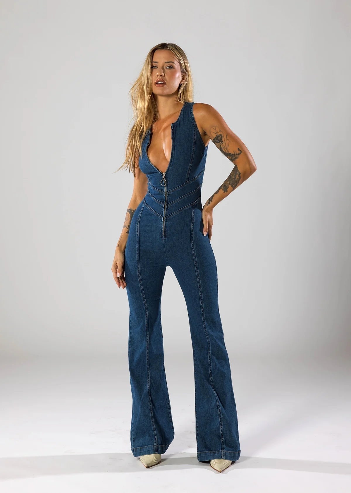 Vienne | Celeste Denim Jumpsuit