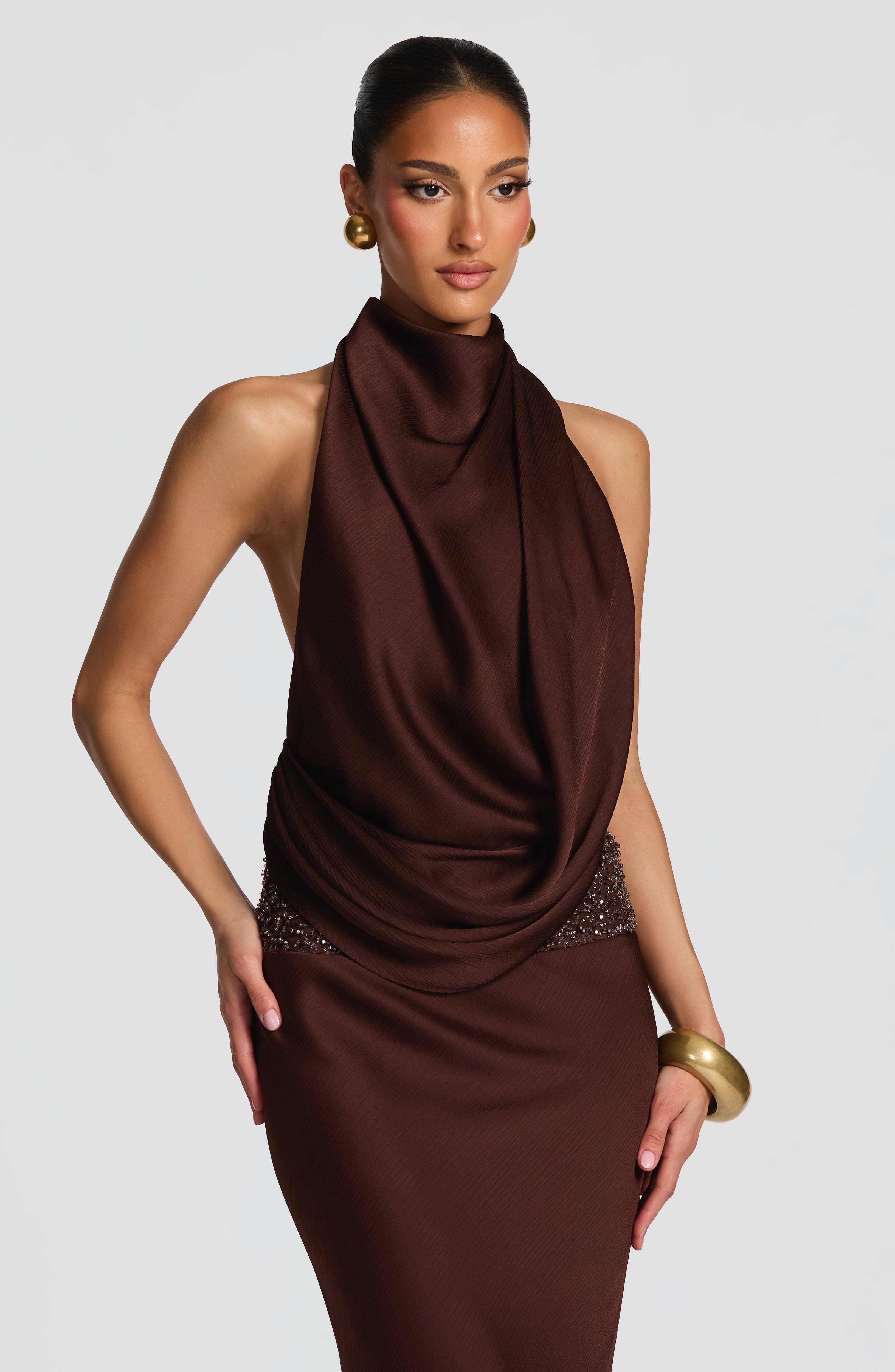 Vienne | Celine Satin Maxi Dress