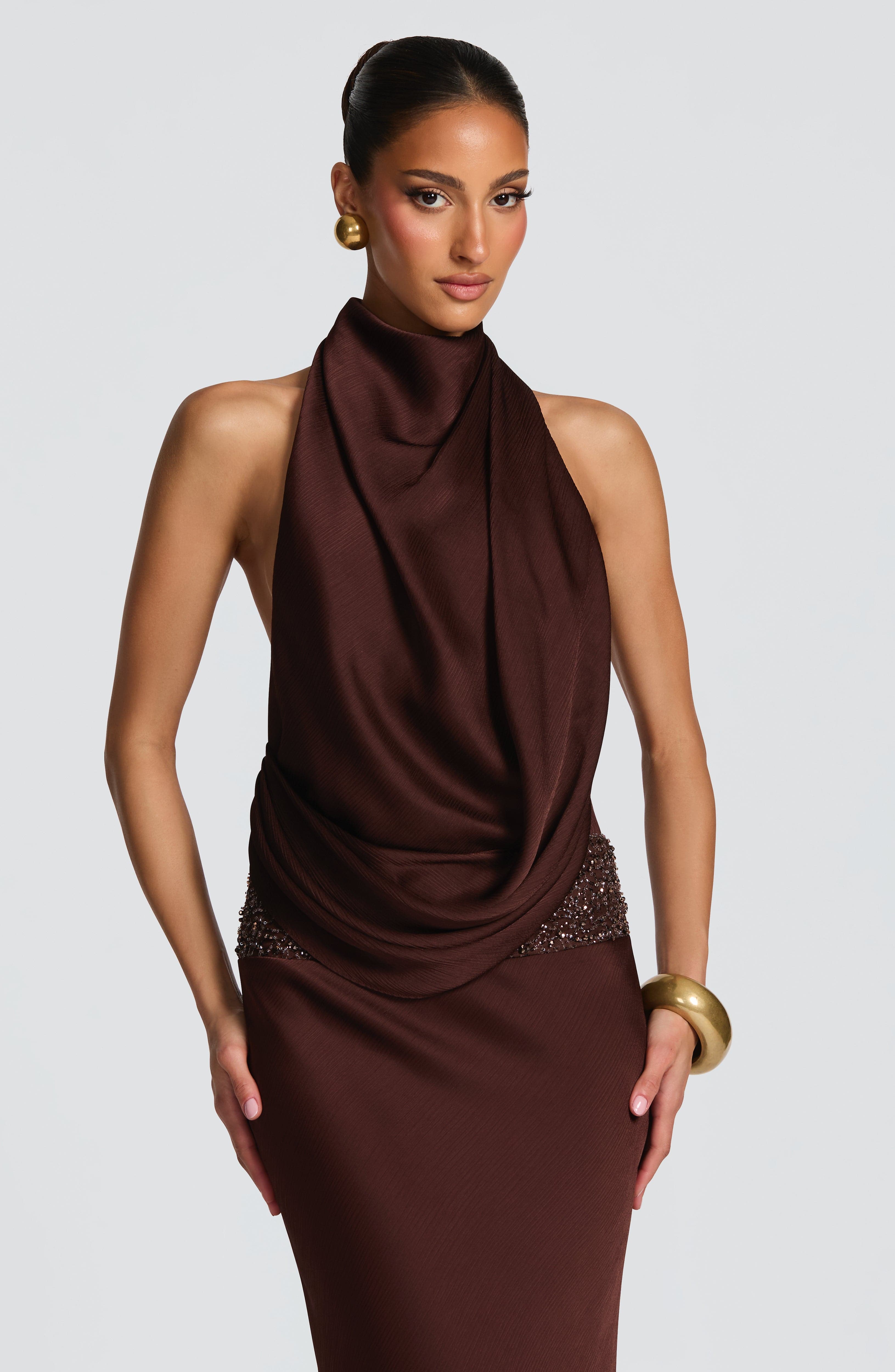 Vienne | Celine Satin Maxi Dress