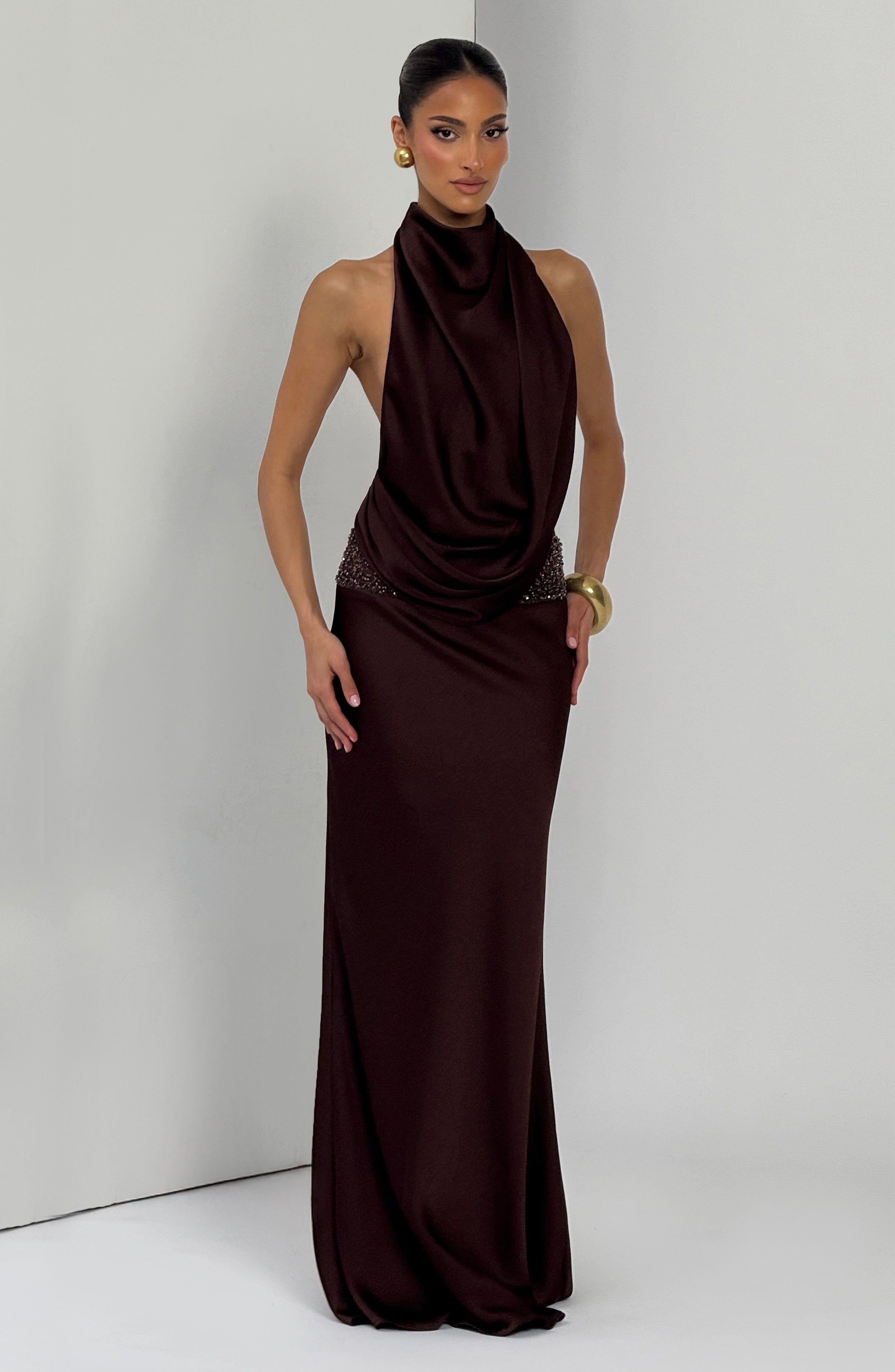 Vienne | Celine Satin Maxi Dress