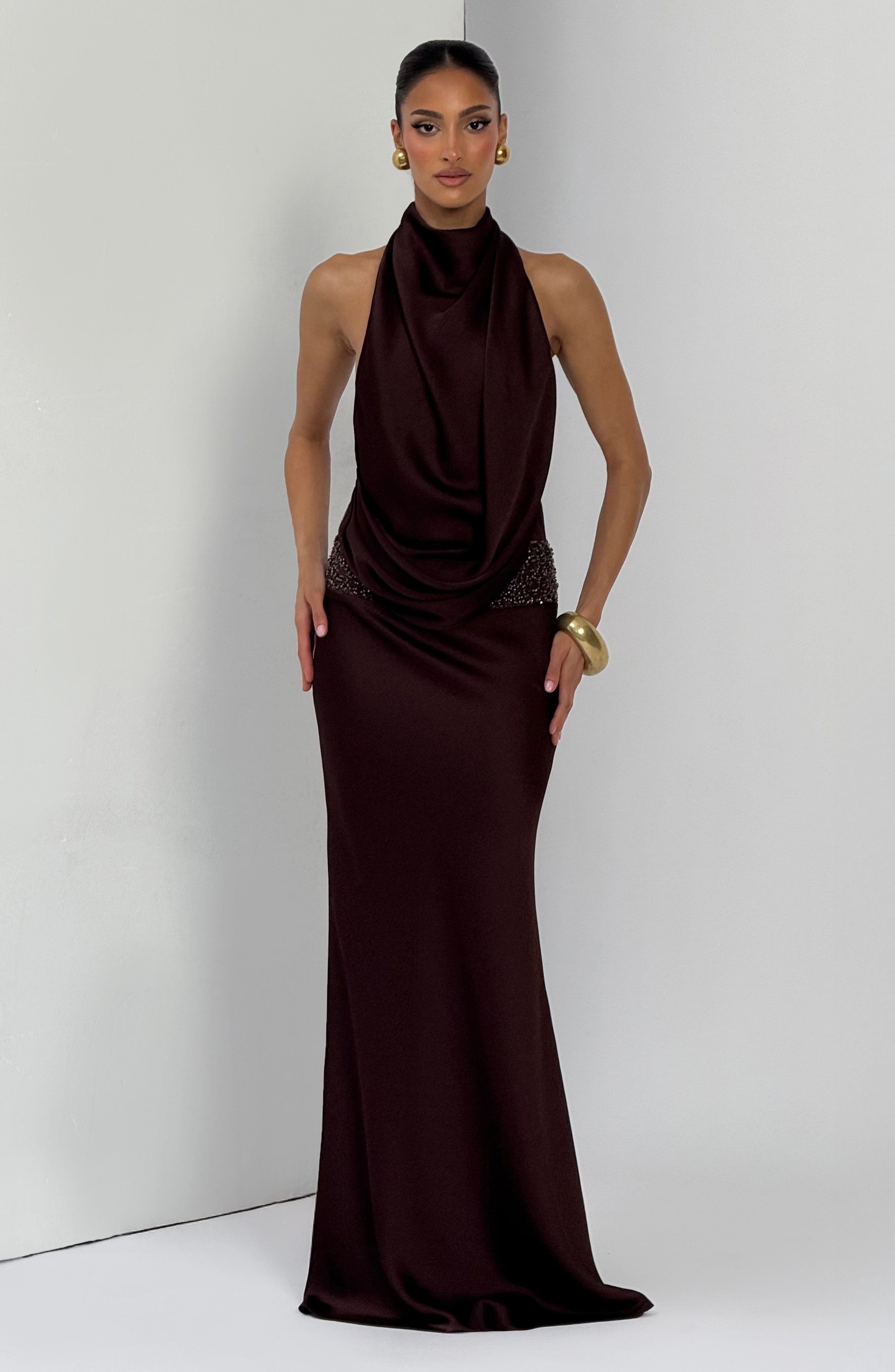 Vienne | Celine Satin Maxi Dress